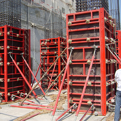 Steel frame column formwork